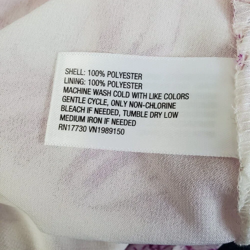 Women's Balloon Long Sleeve Mini Dress A New Day  Cream Purple Floral  XL - Picture 8 of 8